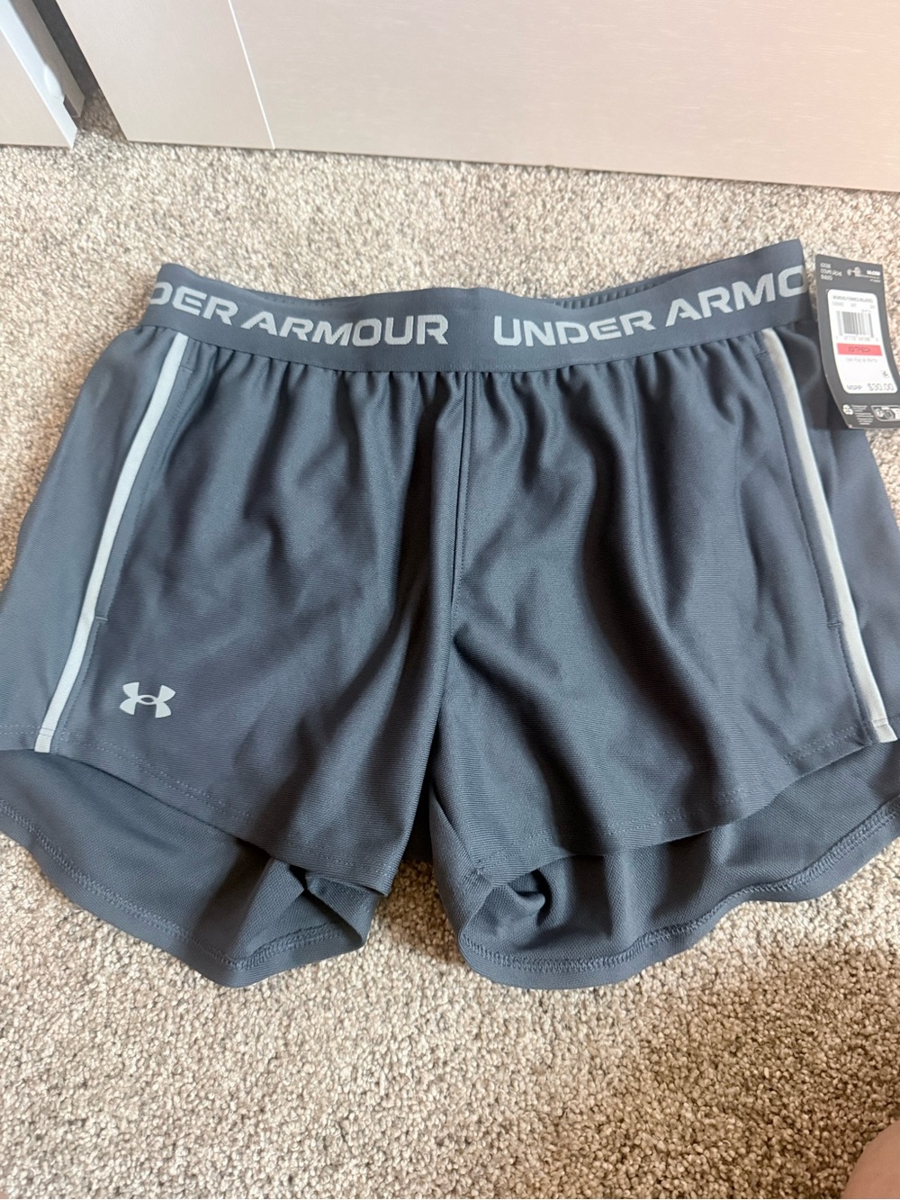 Under Armour Women's gray Athletic Shorts with Gray Trim